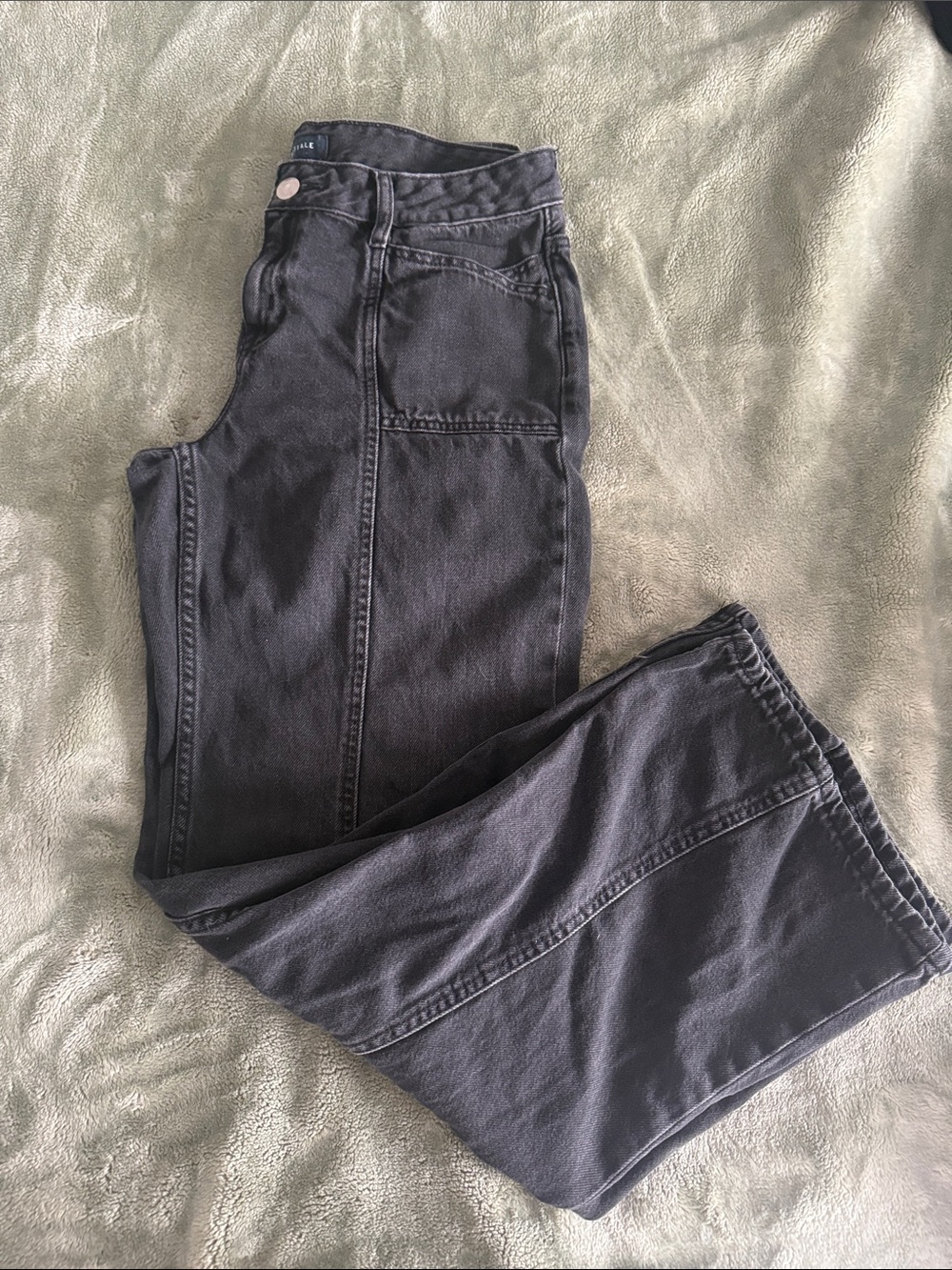 Aeropostale Black Low-Rise Baggy Wide Leg Jeans